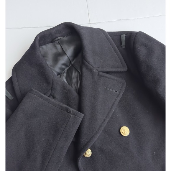 US Navy Other - VTG U.S. Navy Mens Double Breasted 100% Wool Gold Button Peacoat Navy Blue 38XL
